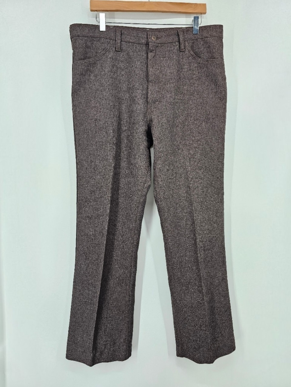 Vintage Wrangler Men's Brown Pleated Pants 38x30 Western Dress Slacks
